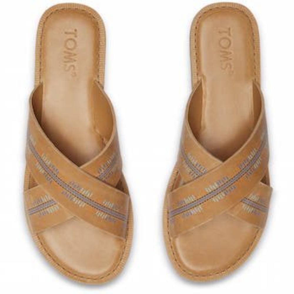 TOMS VIV LEATHER SLIDE